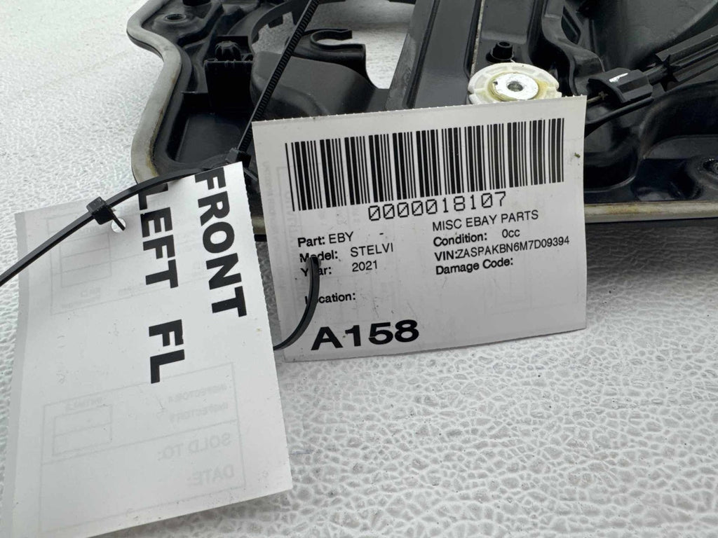 18-25 Alfa Romeo Stelvio Front Left Door Window Regulator W/ Motor & Carrier OEM