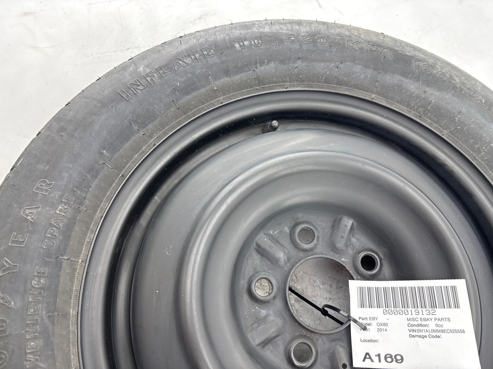 07-17 Jeep Compass Patriot Steel Spare Wheel Tire Goodyear T155/90D16 OEM