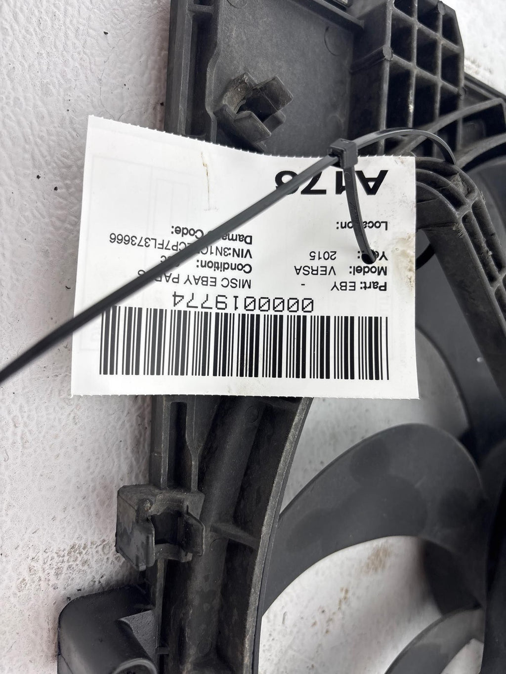 12-19 Nissan Versa Hatchback Radiator Cooling Fan Assembly OEM