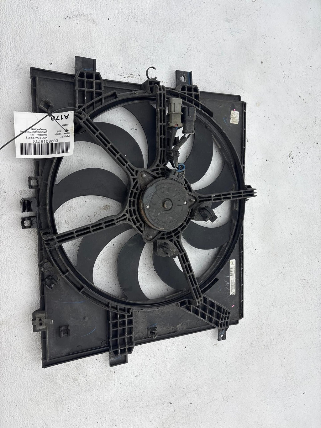12-19 Nissan Versa Hatchback Radiator Cooling Fan Assembly OEM