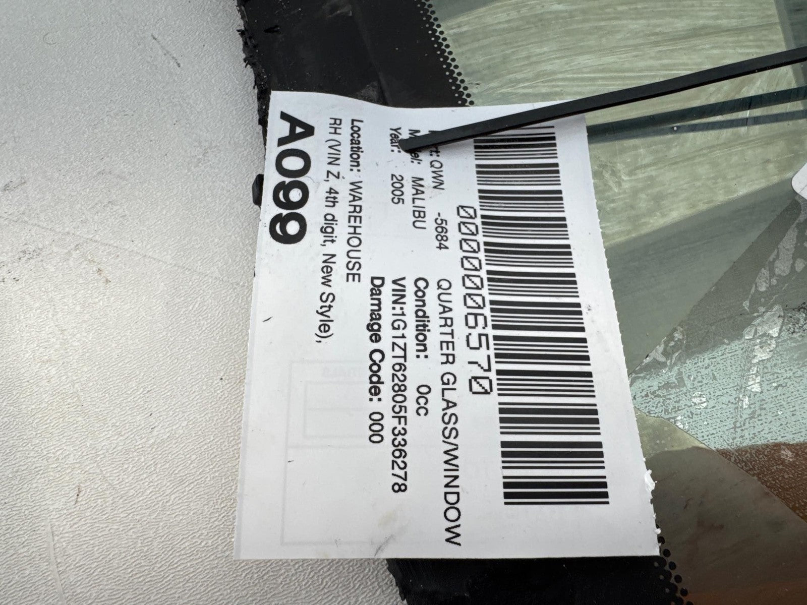 1993-1997 Ford Ranger Rear Right Window Quarter Glass OEM