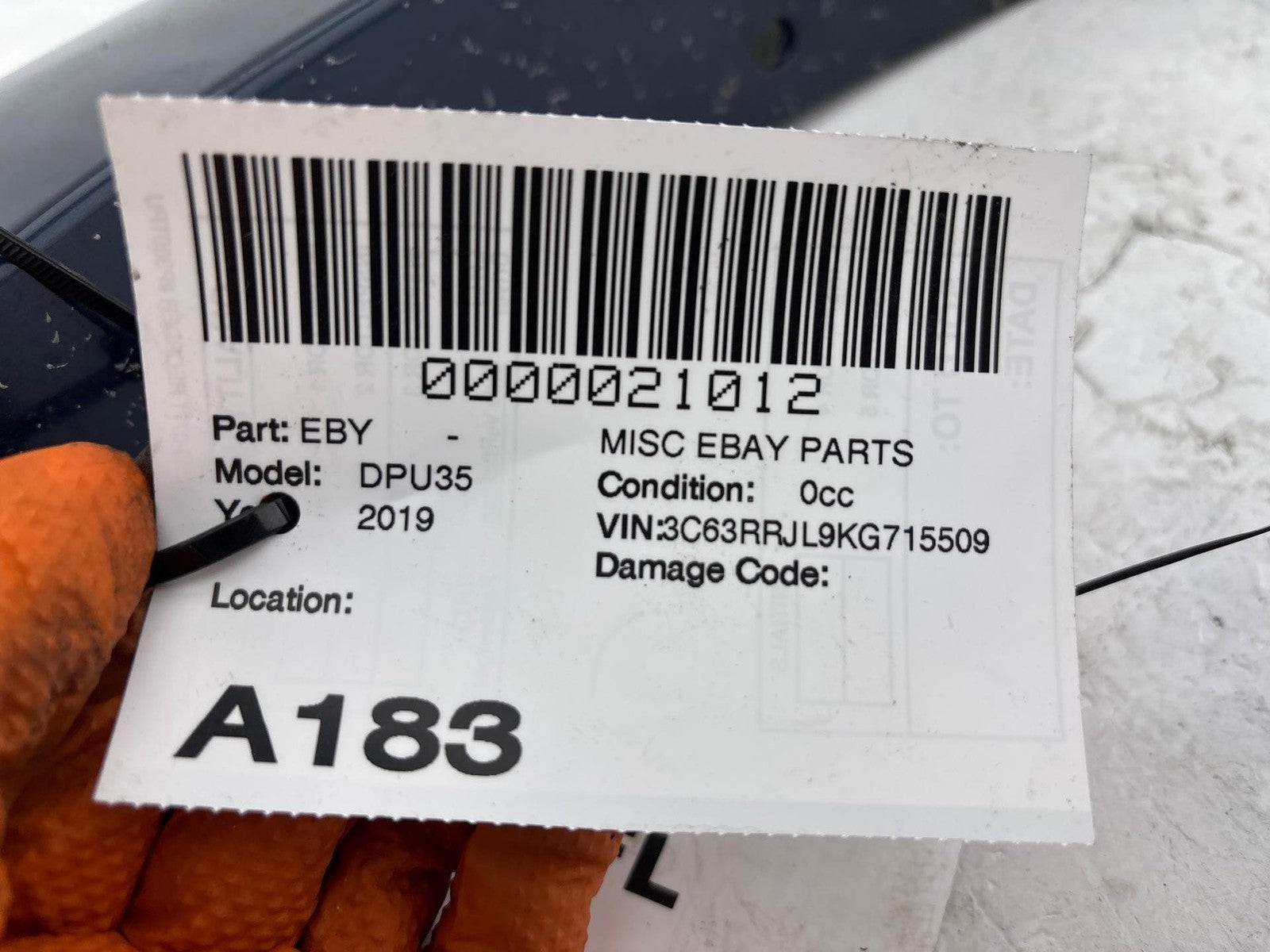 19-24 Dodge Ram 3500 Front Left Fender Flare Molding OEM