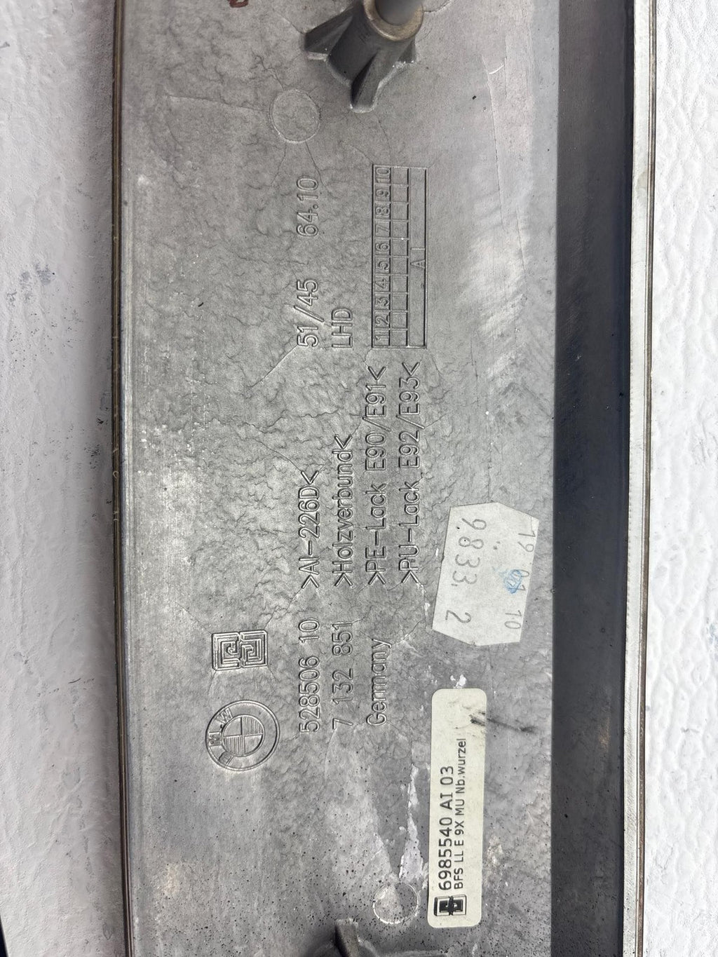 07-11 BMW 328 335 E90 Interior Center Dashboard Dash Wood Trim W/Air Vents OEM