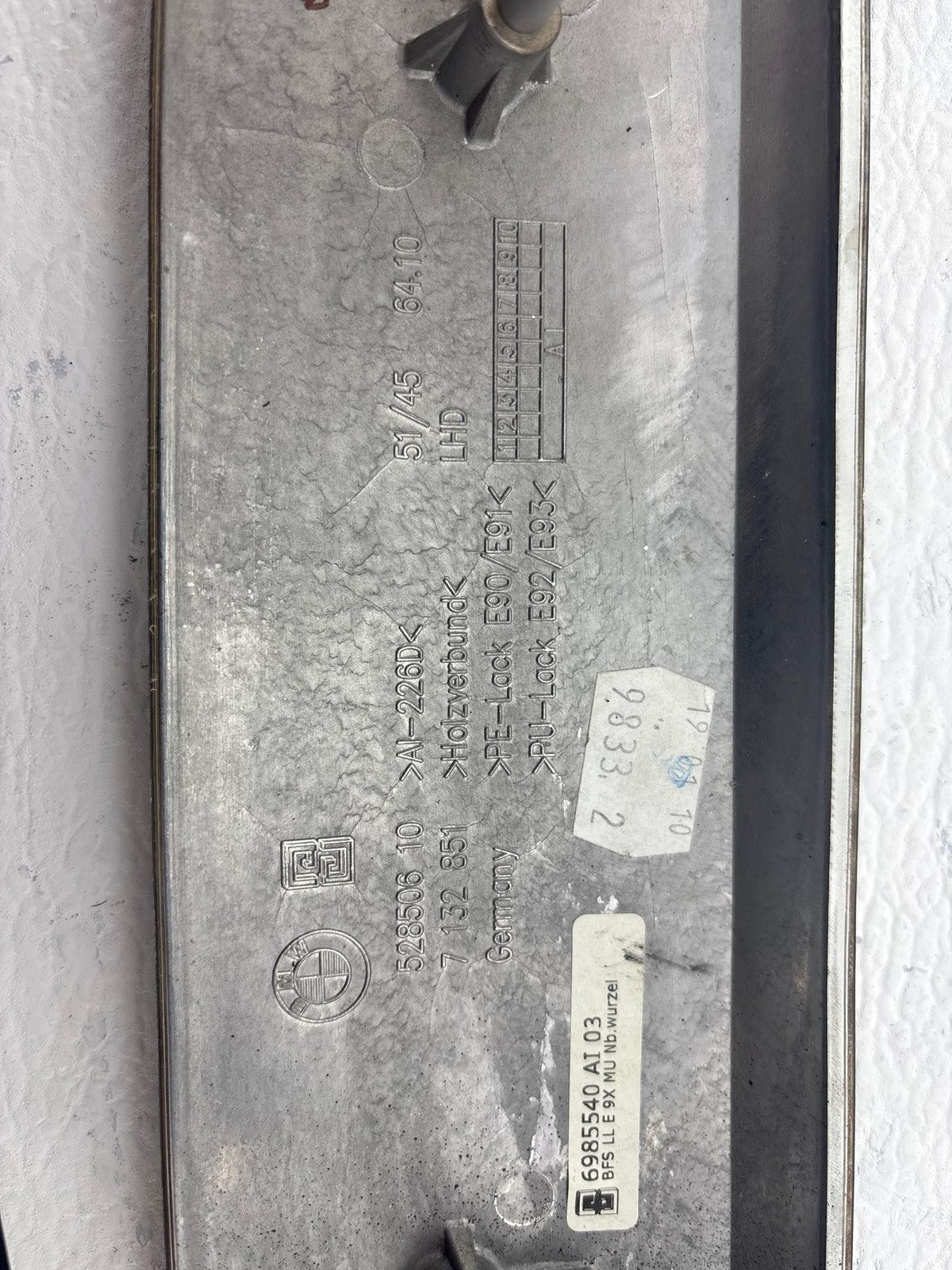 07-11 BMW 328 335 E90 Interior Center Dashboard Dash Wood Trim W/Air Vents OEM