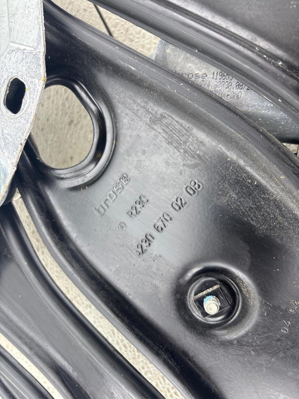 03-11 Mercedes SL600/500 Rear Right Quarter Window Regulator Motor Plate OEM