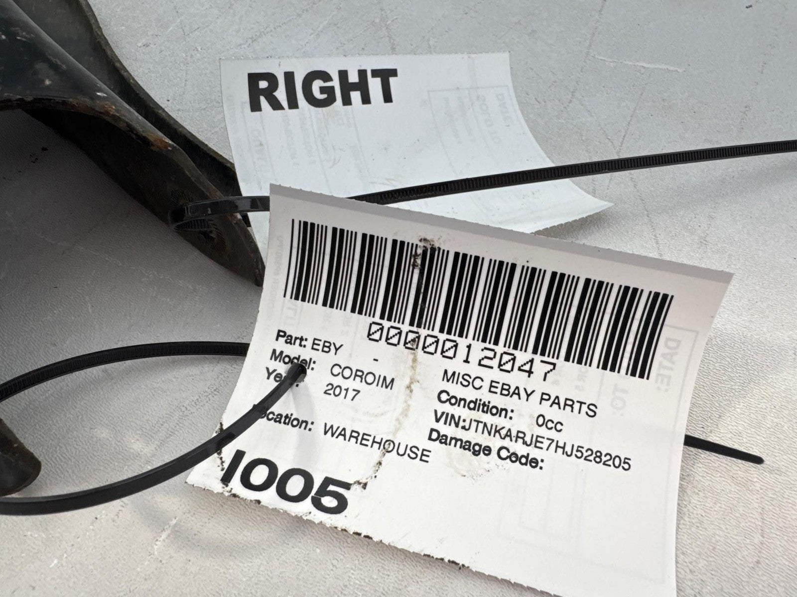 17-18 TOYOTA COROLLA IM FWD REAR RIGHT LOWER CONTROL ARM SPRING PERCH OEM