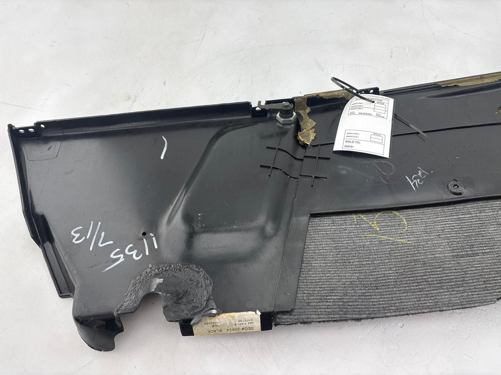 1991 Chevrolet Corvette Center Left Center Console Side Carpet Trim Panel OEM