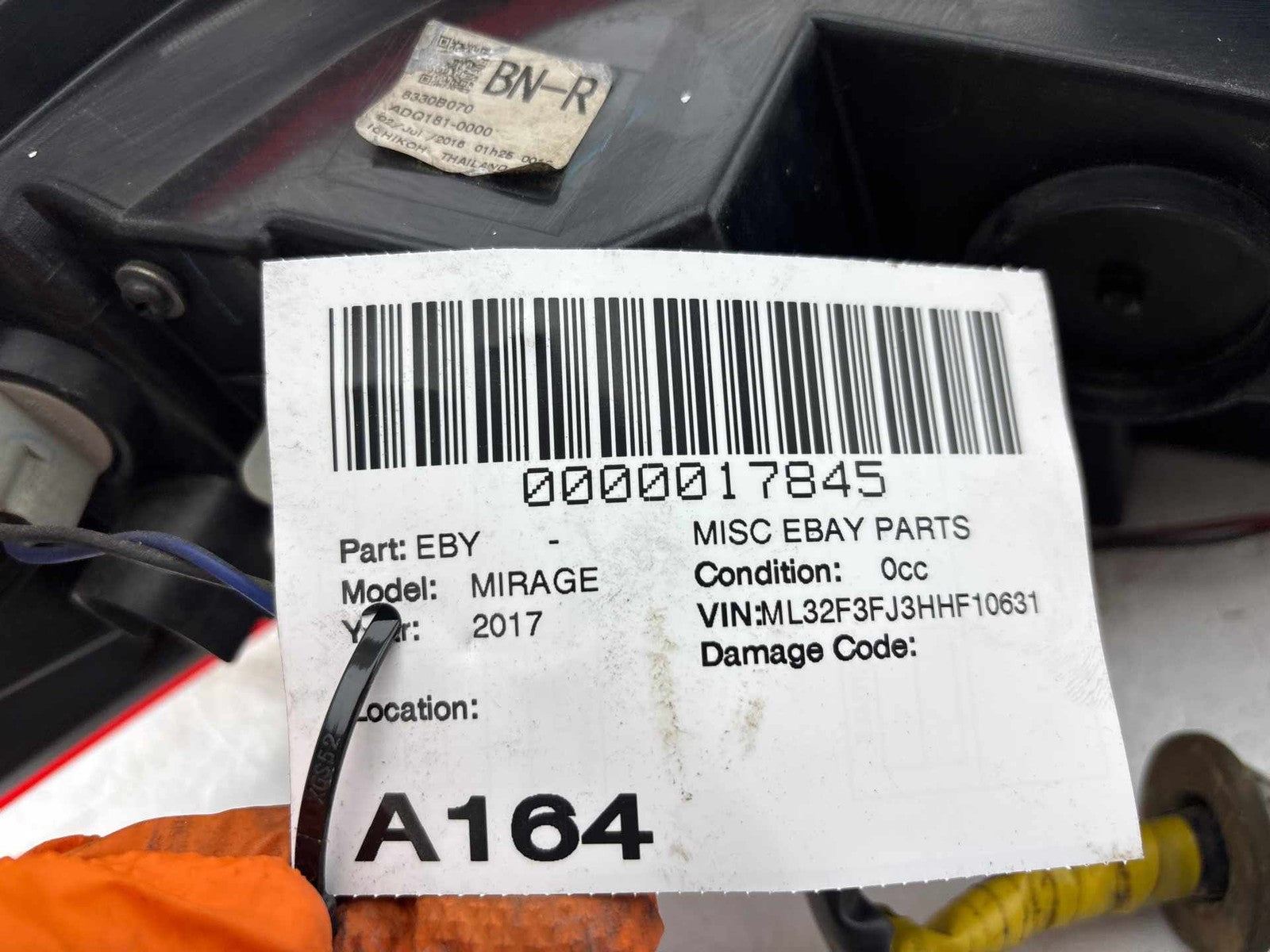 17-20 Mitsubishi Mirage G4 Tail Light Rear Lamp Passenger Right 8330B070 OEM