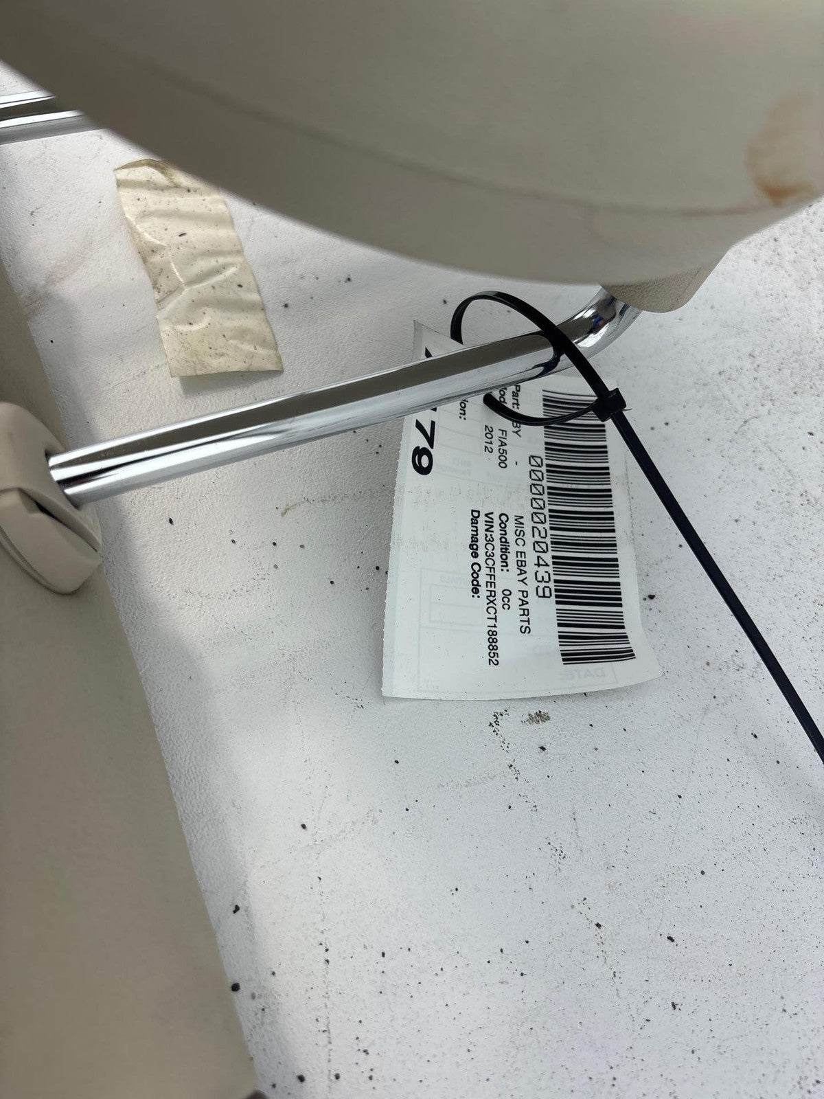 12-15 Fiat 500 Rear Right Seat Bench Upper Cushion Oem