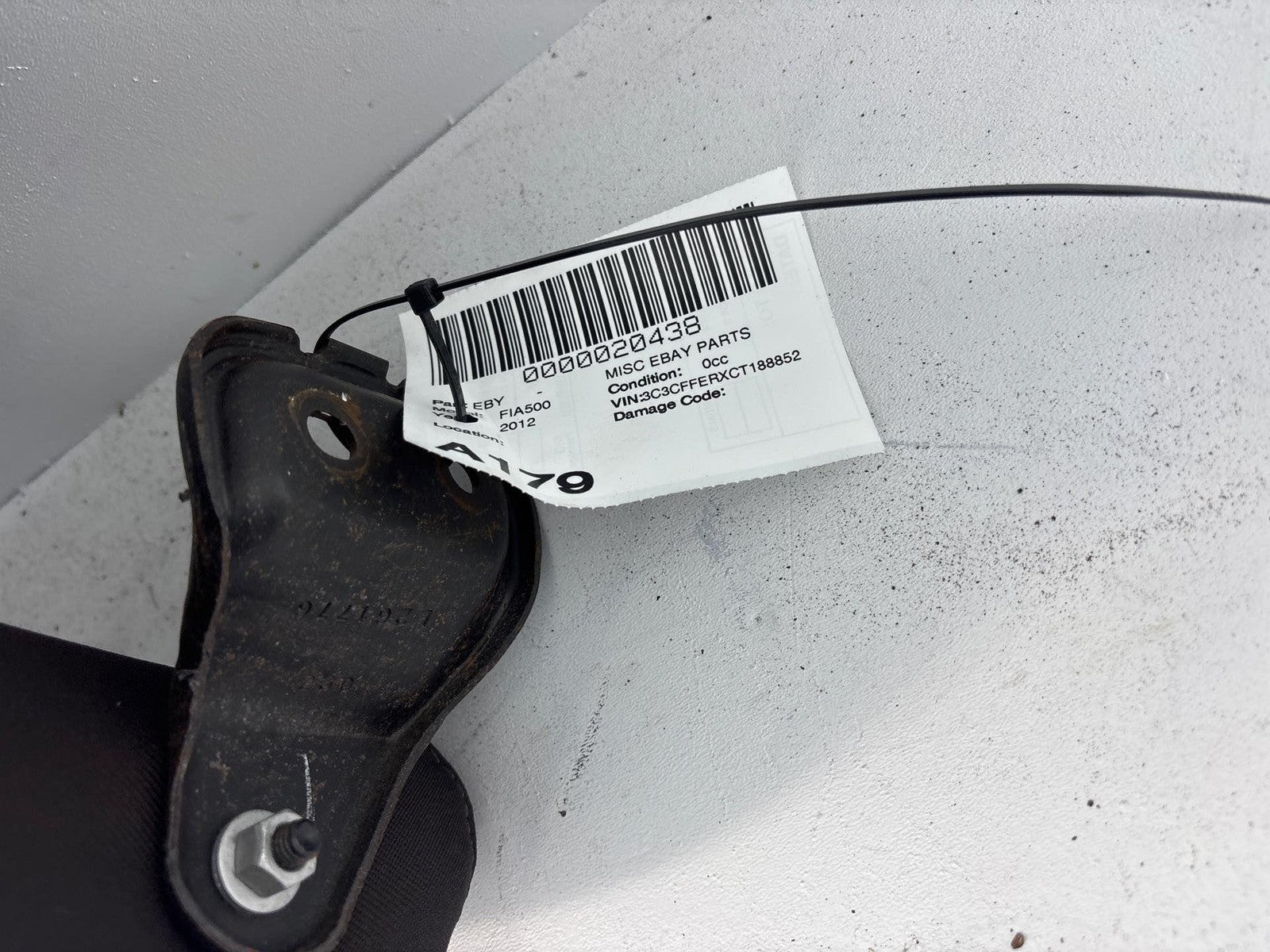 12-15 Fiat 500 Rear Left Seat Bench Upper Cushion Oem