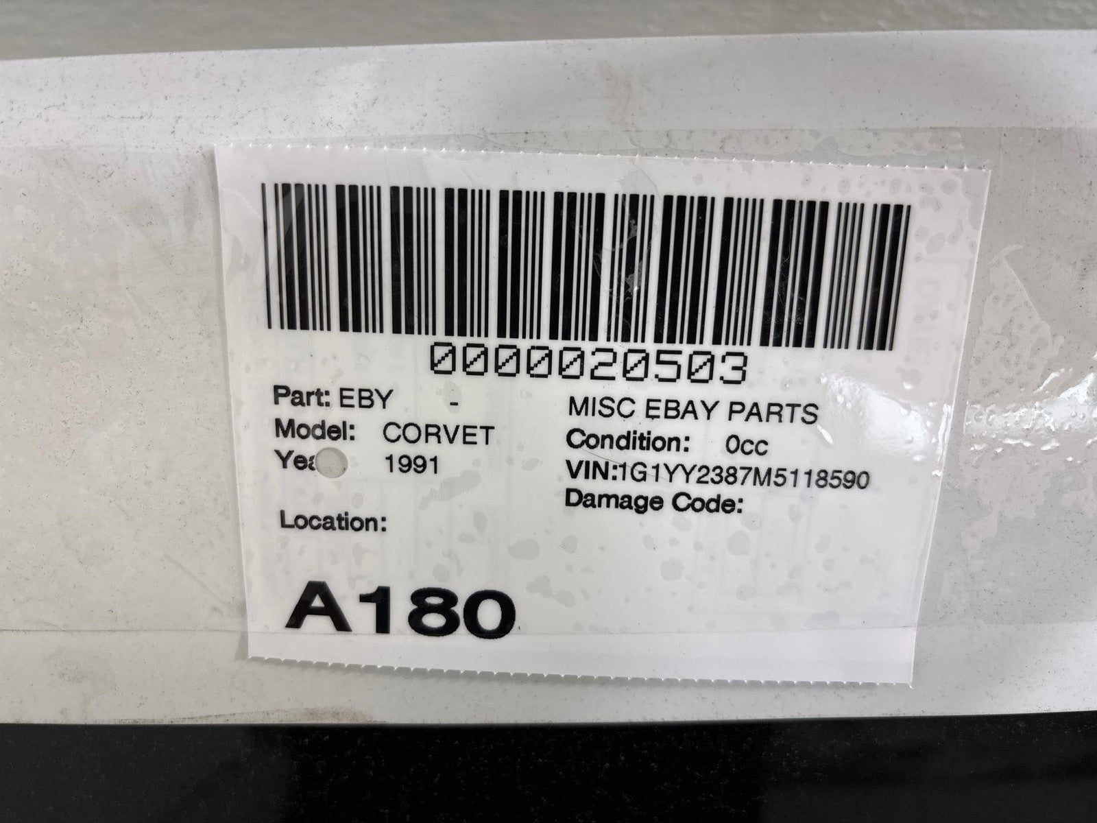 1984-1996 Chevrolet Corvette Rear Back Window Glass Oem