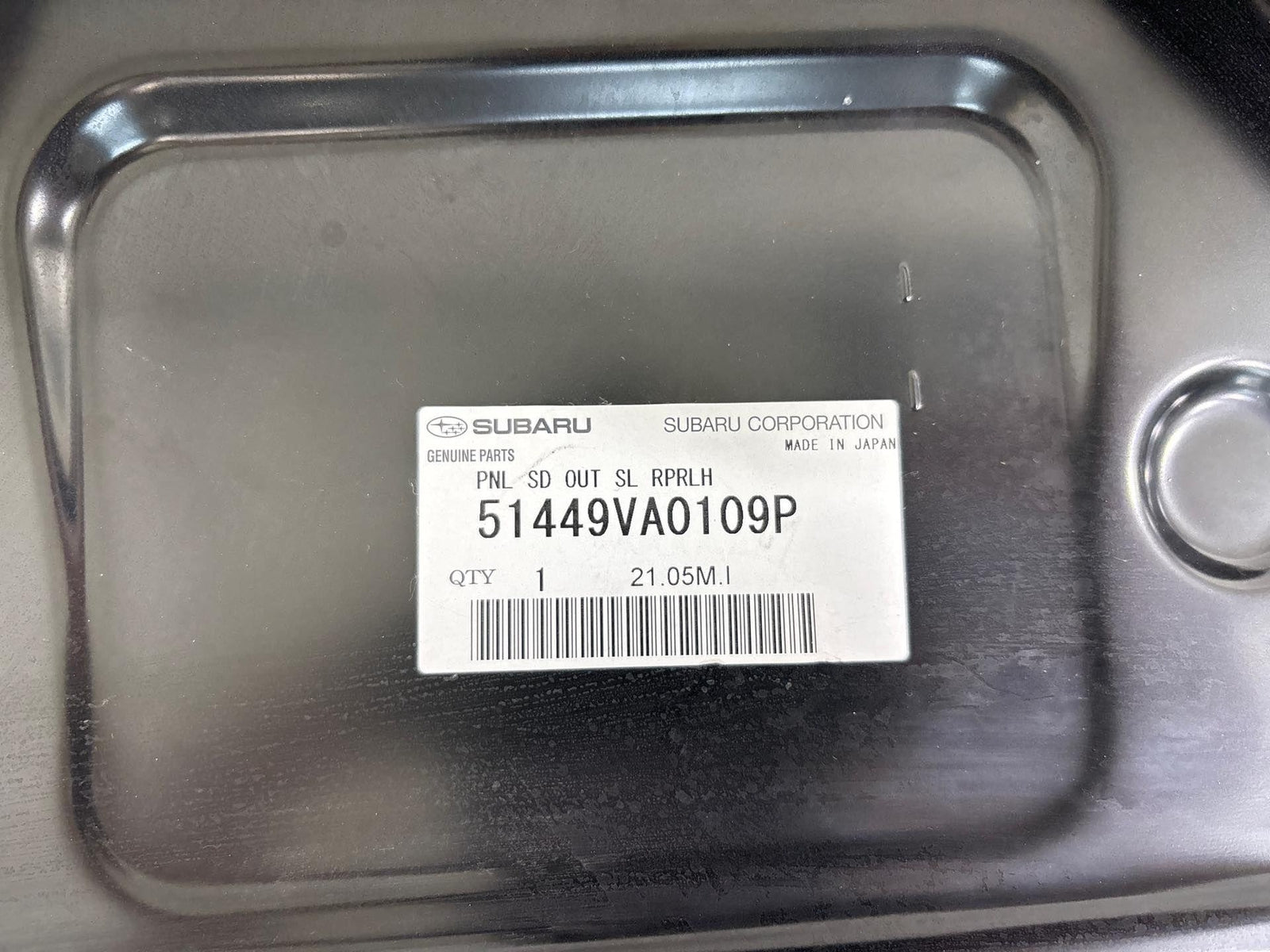 15-21 Subaru Wrx Sti Left Side Skirt Rocker Panel Frame Oem 51449Va0109P