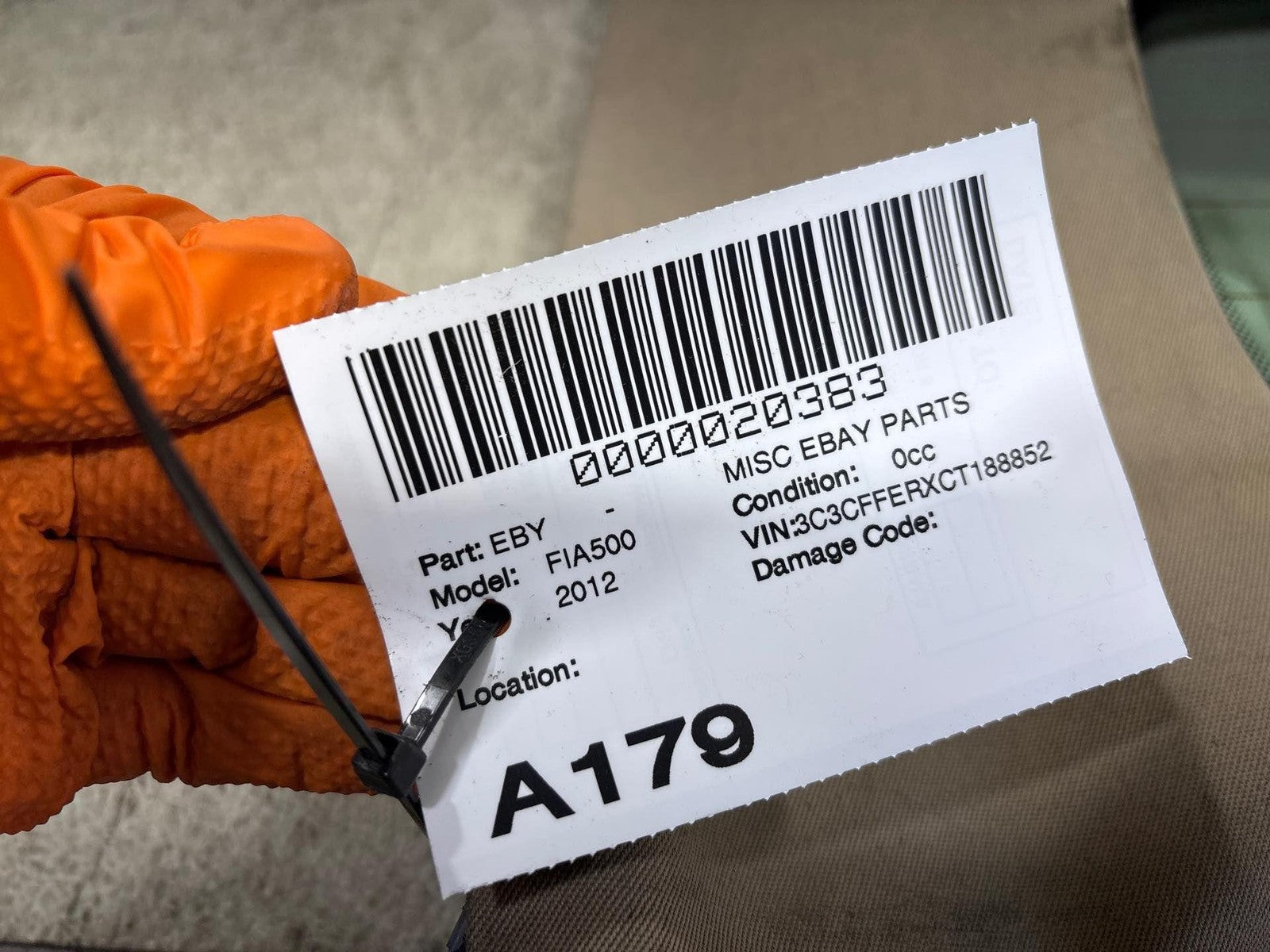 12-17 FIAT 500 ROOF UPPER TOP SOFT OEM