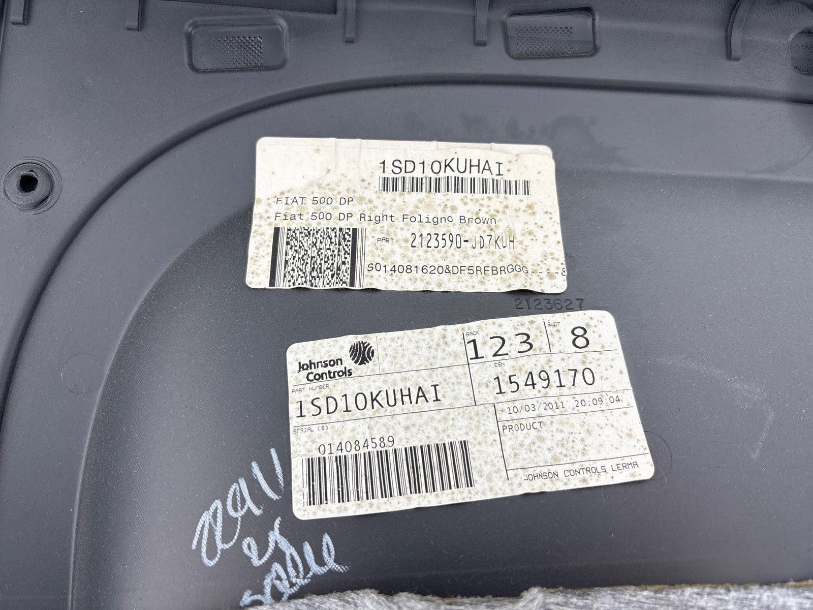 12-18 Fiat 500 Front Right Door Panel Trim Cover Oem