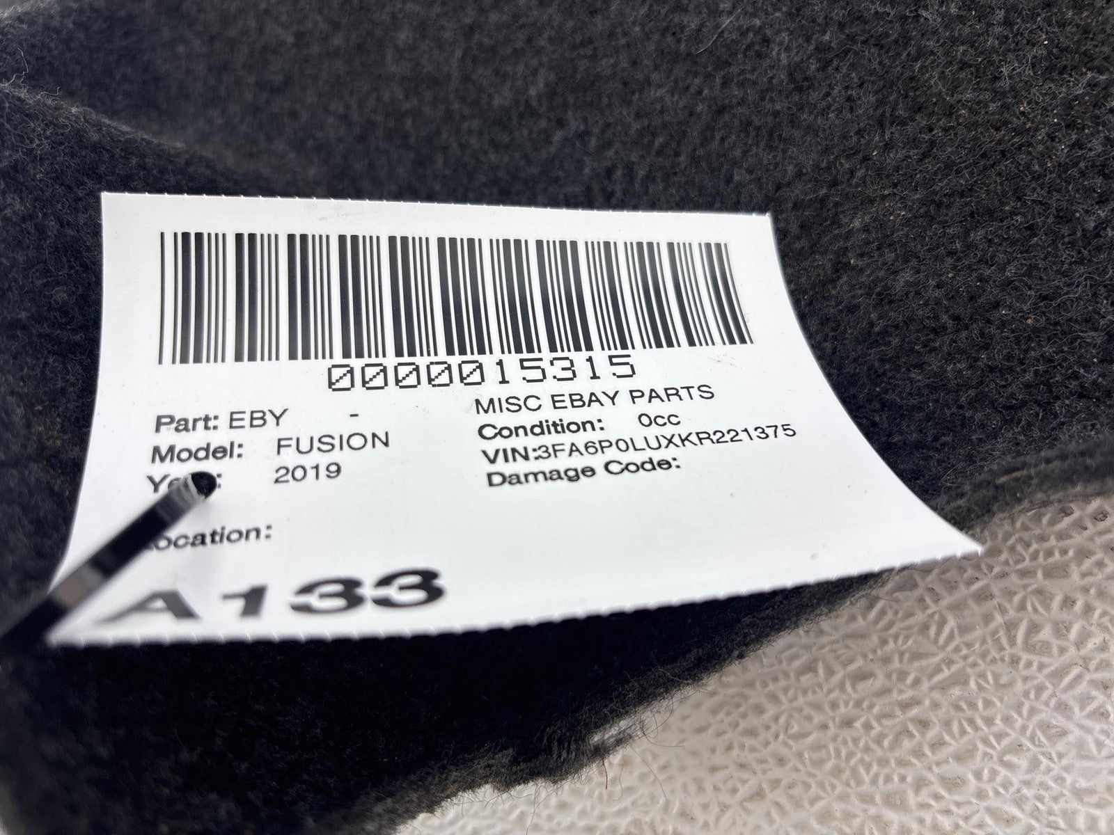 13-20 Ford Fusion Rear Left Side Trunk Quarter Panel Cover Trim Oem