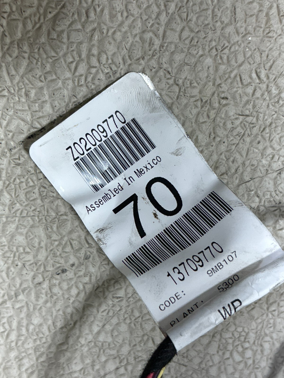 07-10 Mercedes Gl450 X164 Rear Left Side Door Wire Wiring Harness 13709770