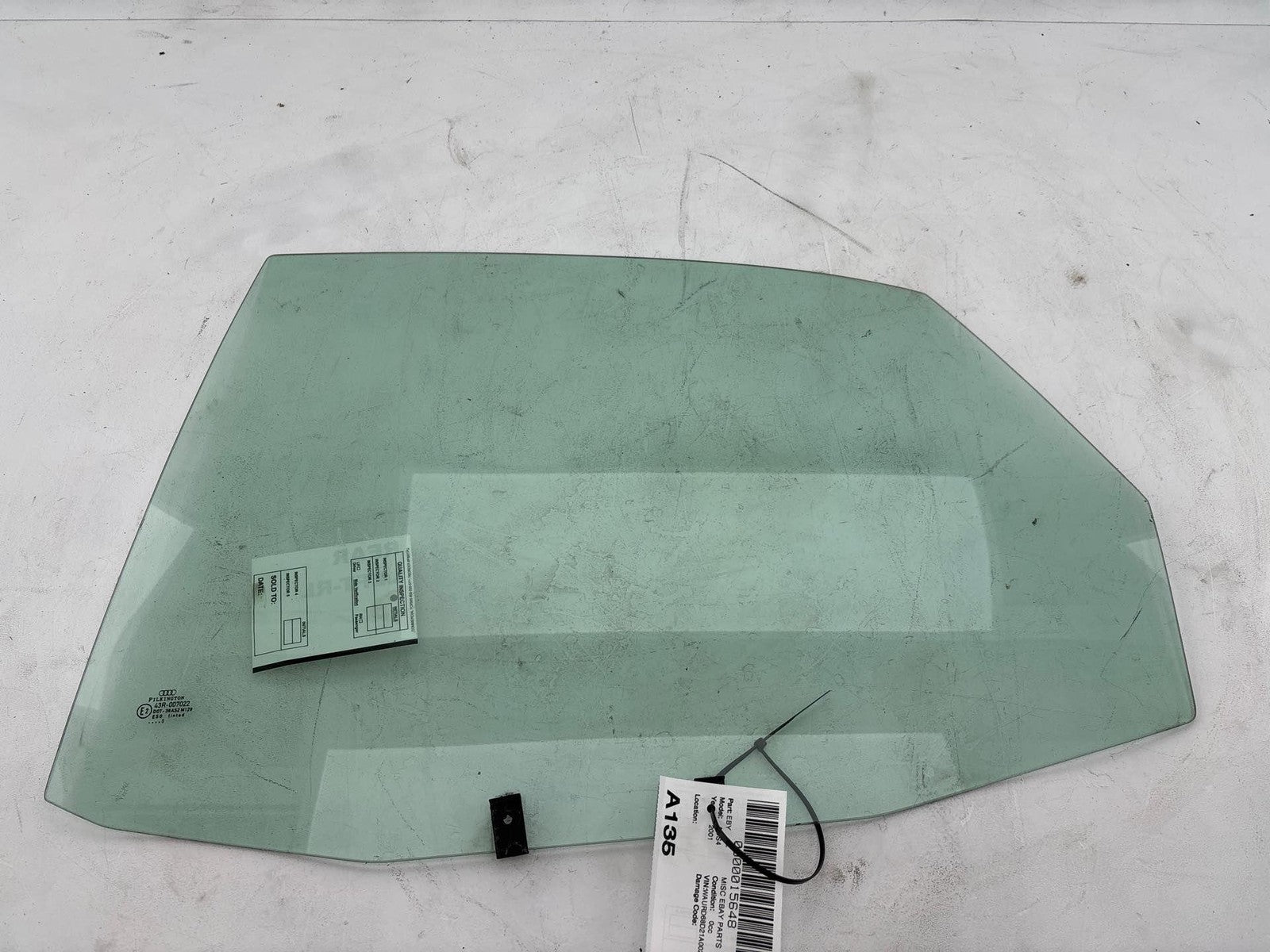 2000-2002 Audi S4 Sedan Left Rear Door Window Glass OEM