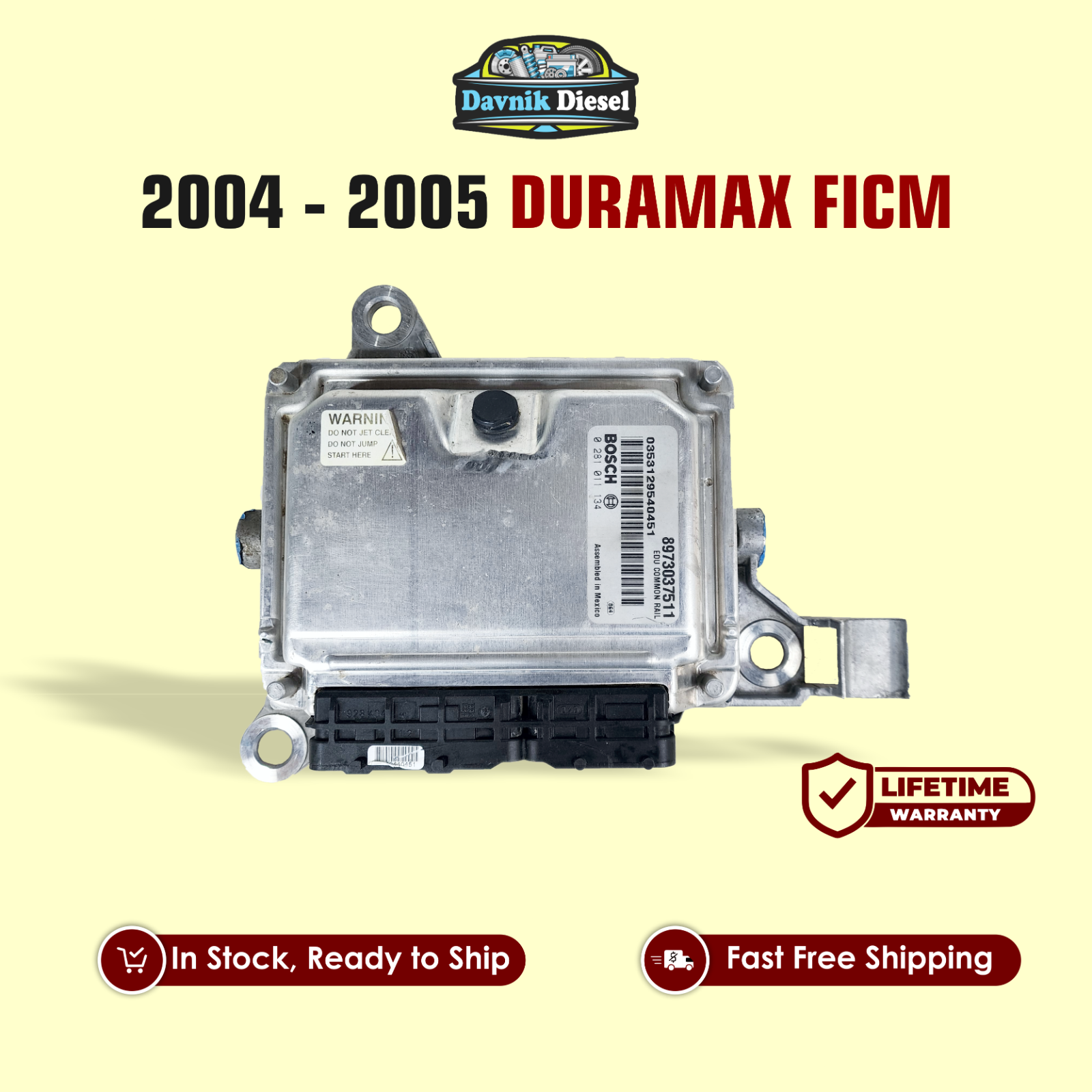 04-05 Chevy Silverado GMC Sierra DURAMAX 6.6 FICM LLY 8973037513 8973037511 ,