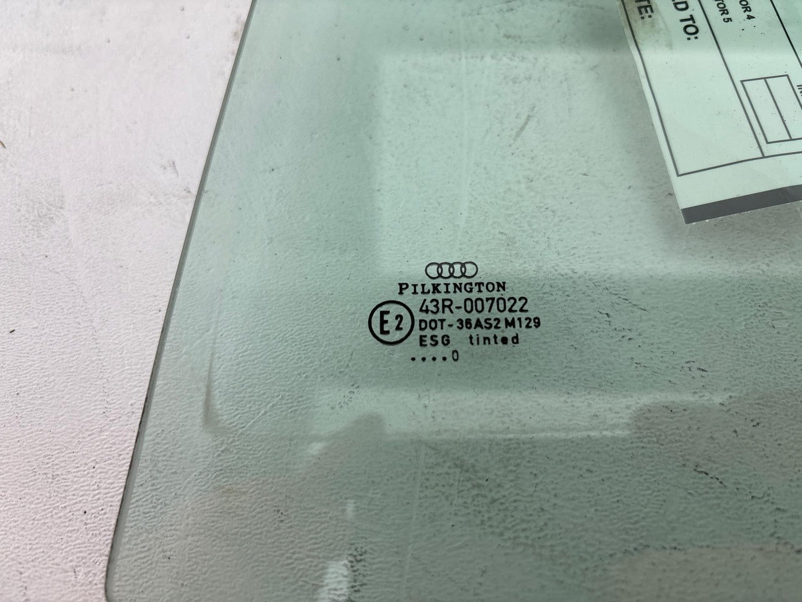 2000-2002 Audi S4 Sedan Left Rear Door Window Glass OEM