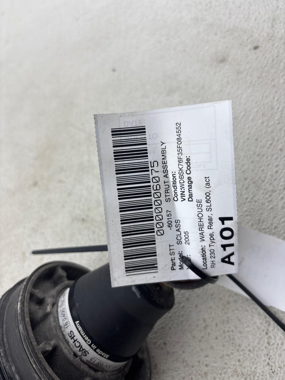 03-06 Mercedes SL600/500 Rear Right Hydraulic Shock Strut Absorber OEM