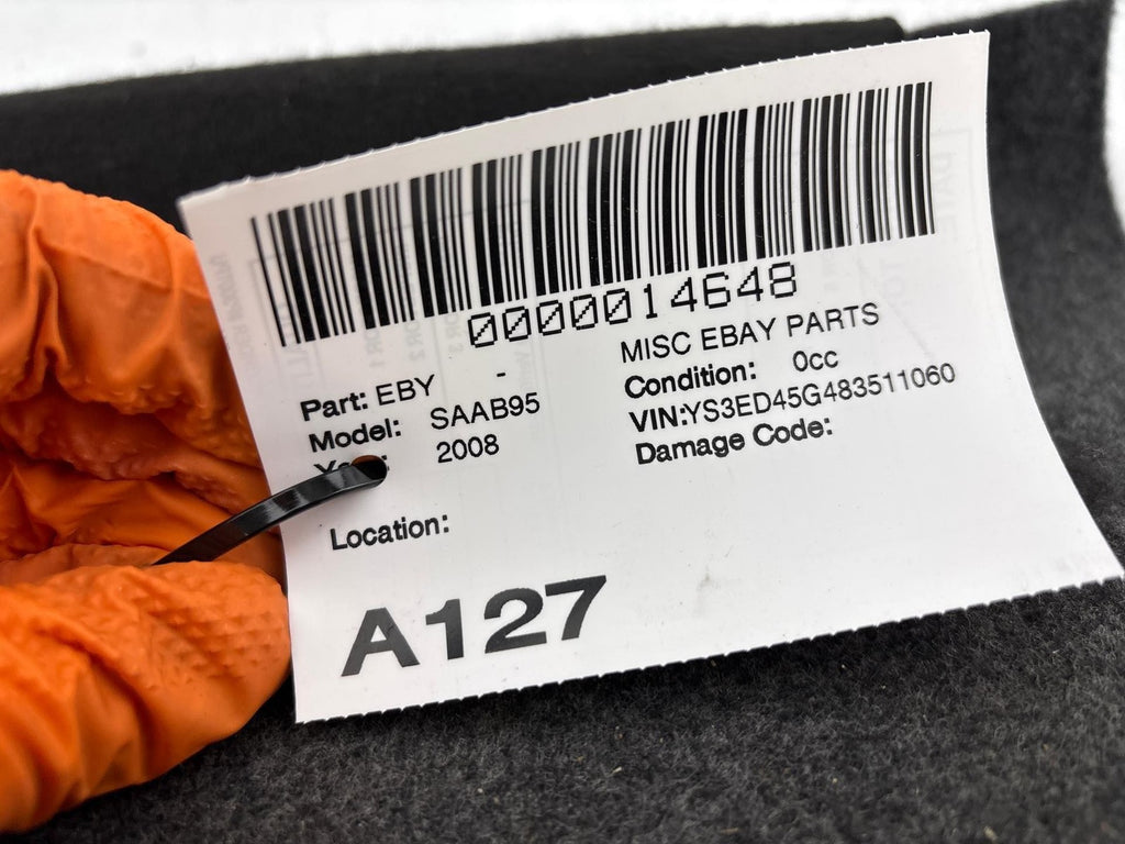 1997-2010 Saab 9-5 Aero Lower Rear Trunk Spare Tire Carpet Cover Black