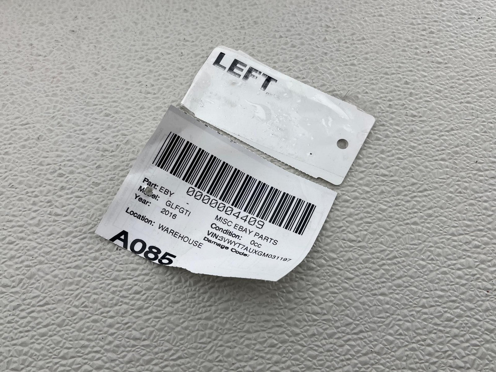 15-17 Volkswagen Golf Alltrack LEFT Rear Quarter Window Glass Lef