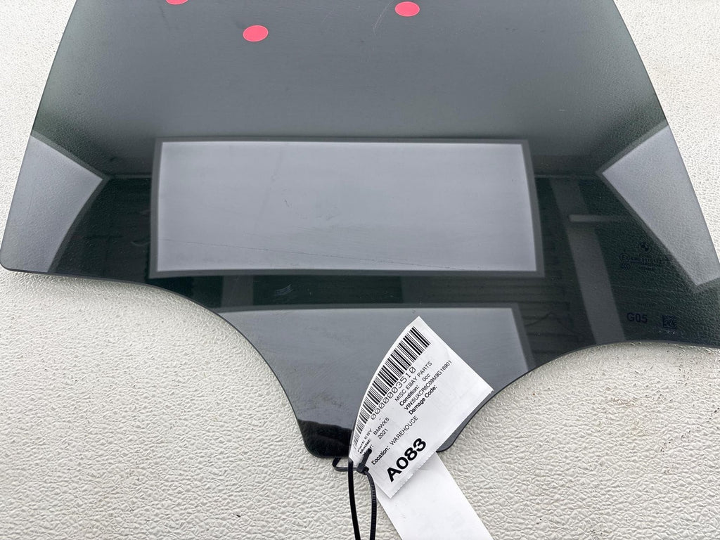 19-23 BMW X5 Passenger Right Side Rear Door Window Door Glass RH