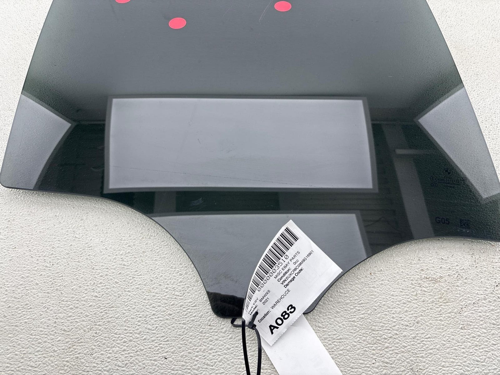 19-23 BMW X5 Passenger Right Side Rear Door Window Door Glass RH