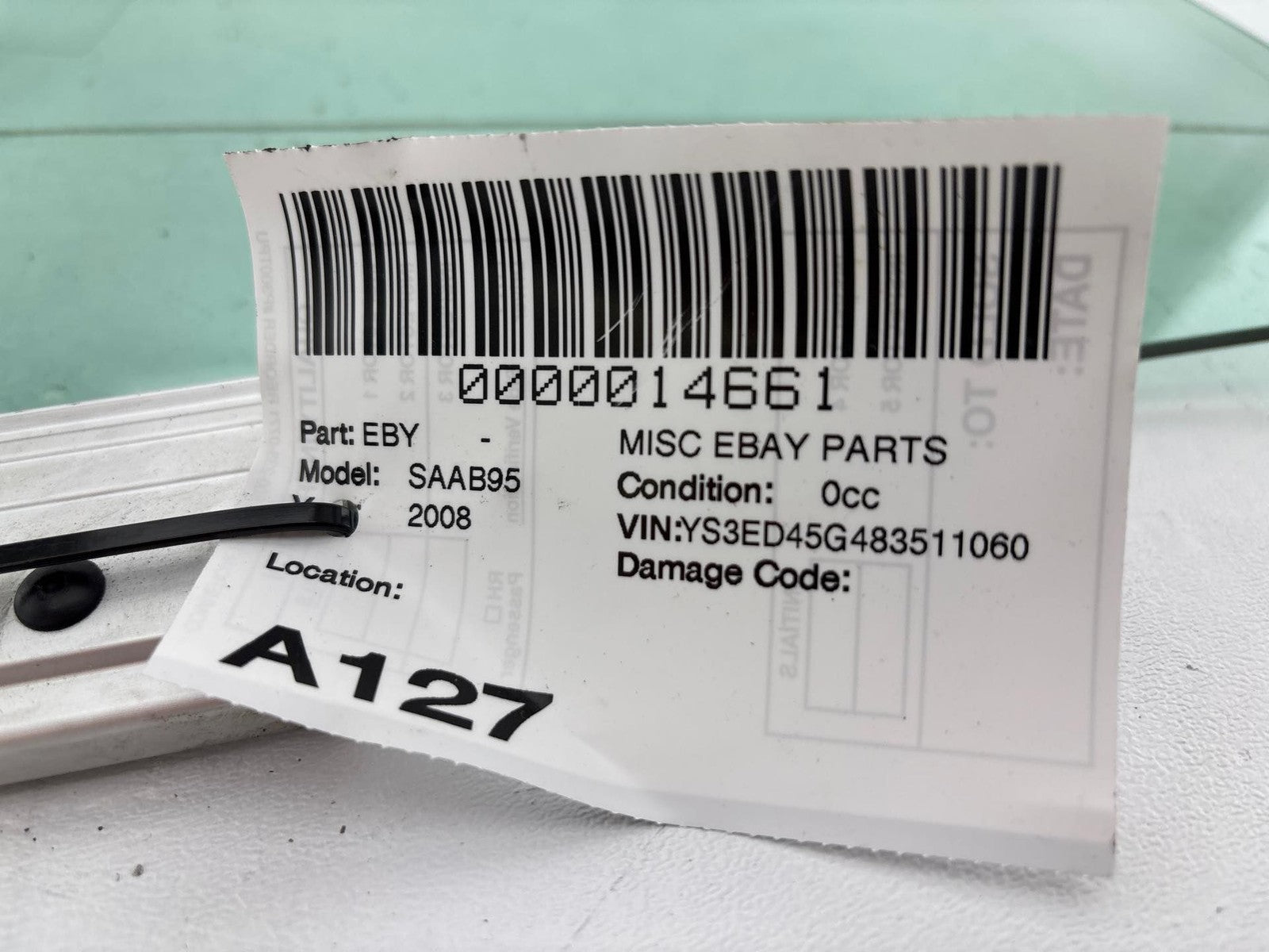 1999-2010 Saab 9-5 Aero Wagon Passenger Right Rear Door Window Glass