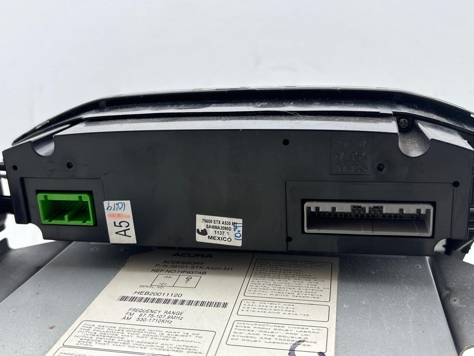 07-09 ACURA MDX Navigation GPS Radio 6 CD Replacement Player 39101-STX-A420