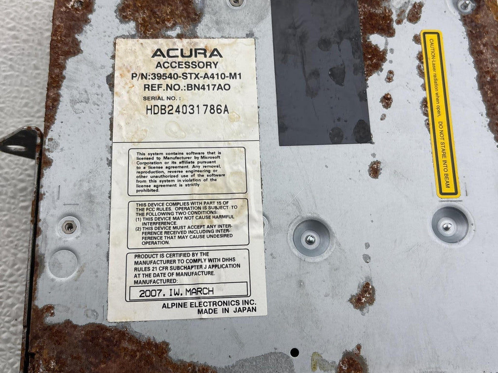 07-09 Acura Mdx Navigation Radio Dvd Rom Cd Disc Player Drive 39540-Stx-A410-M1