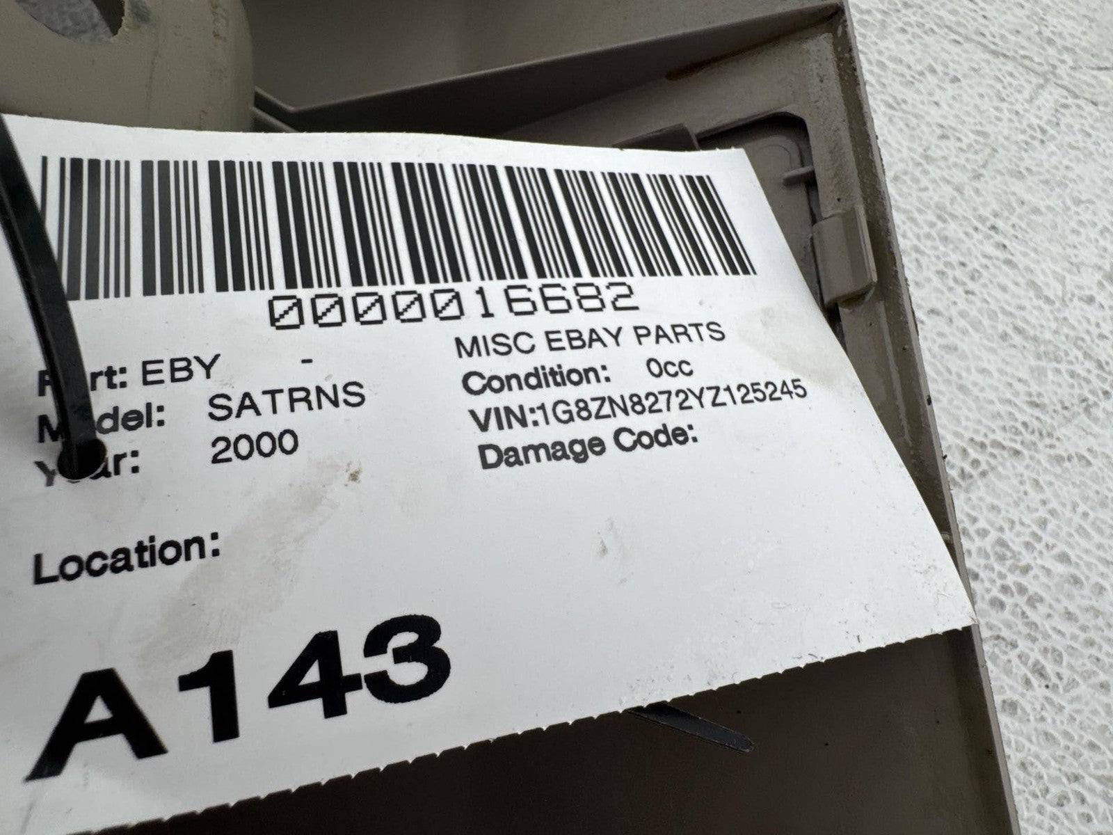 2000 Saturn S Series Sw Trunk Latch Lock Sill Scuff Plate Trim Cover Oem