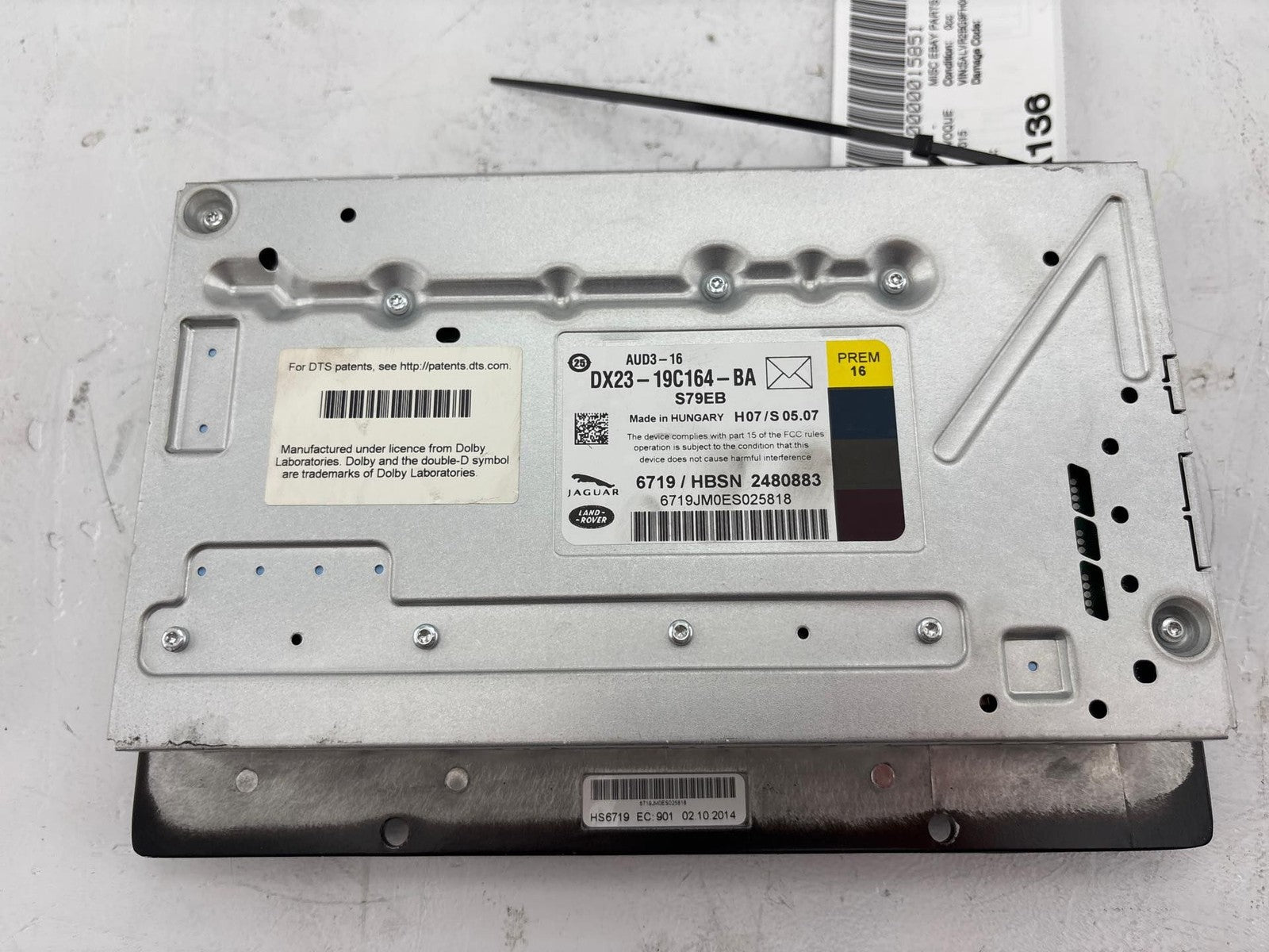 12- 2015 Rang Rover Evoque Radio Amplifier 600 Watt DX2319C164BA