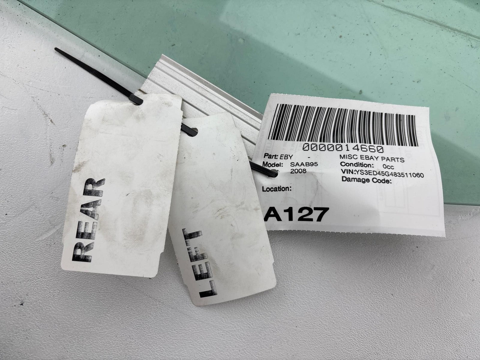 1999-2010 Saab 9-5 Driver Left Rear Door Window Glass