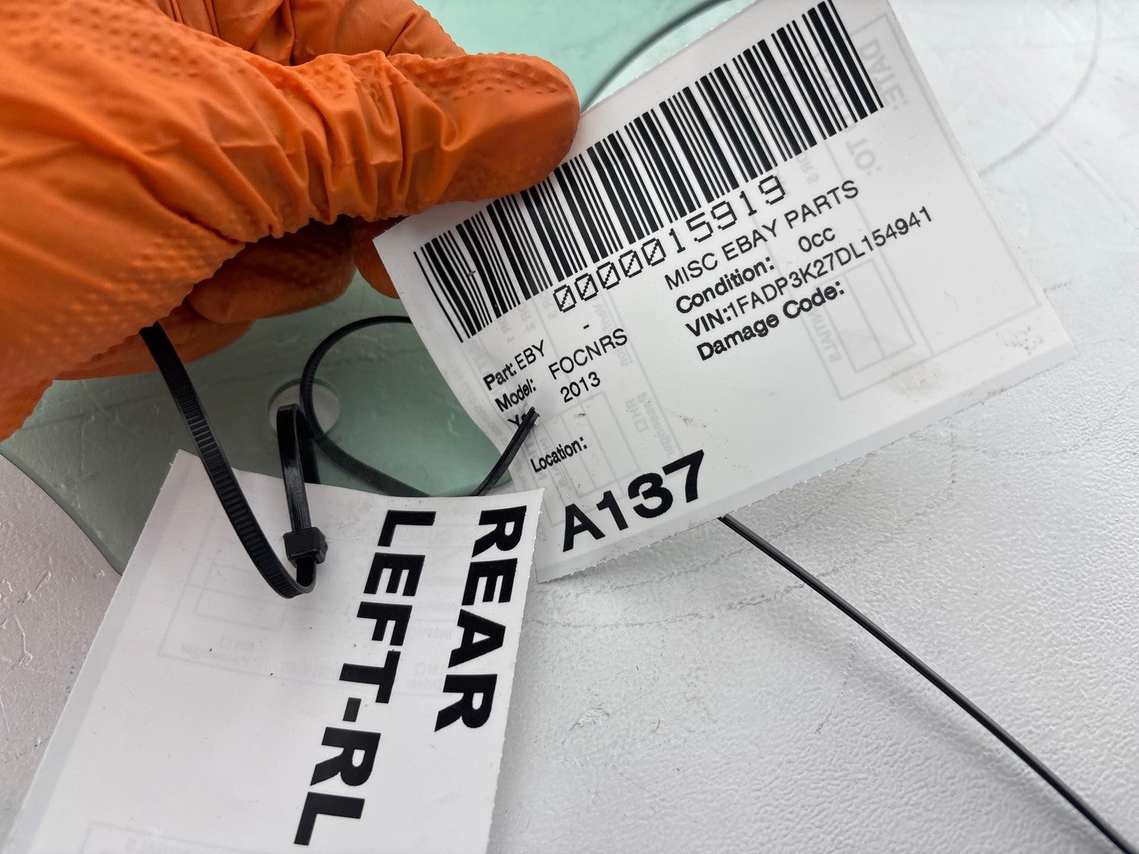 12-18 Ford Focus Rear Left Door Glass OEM