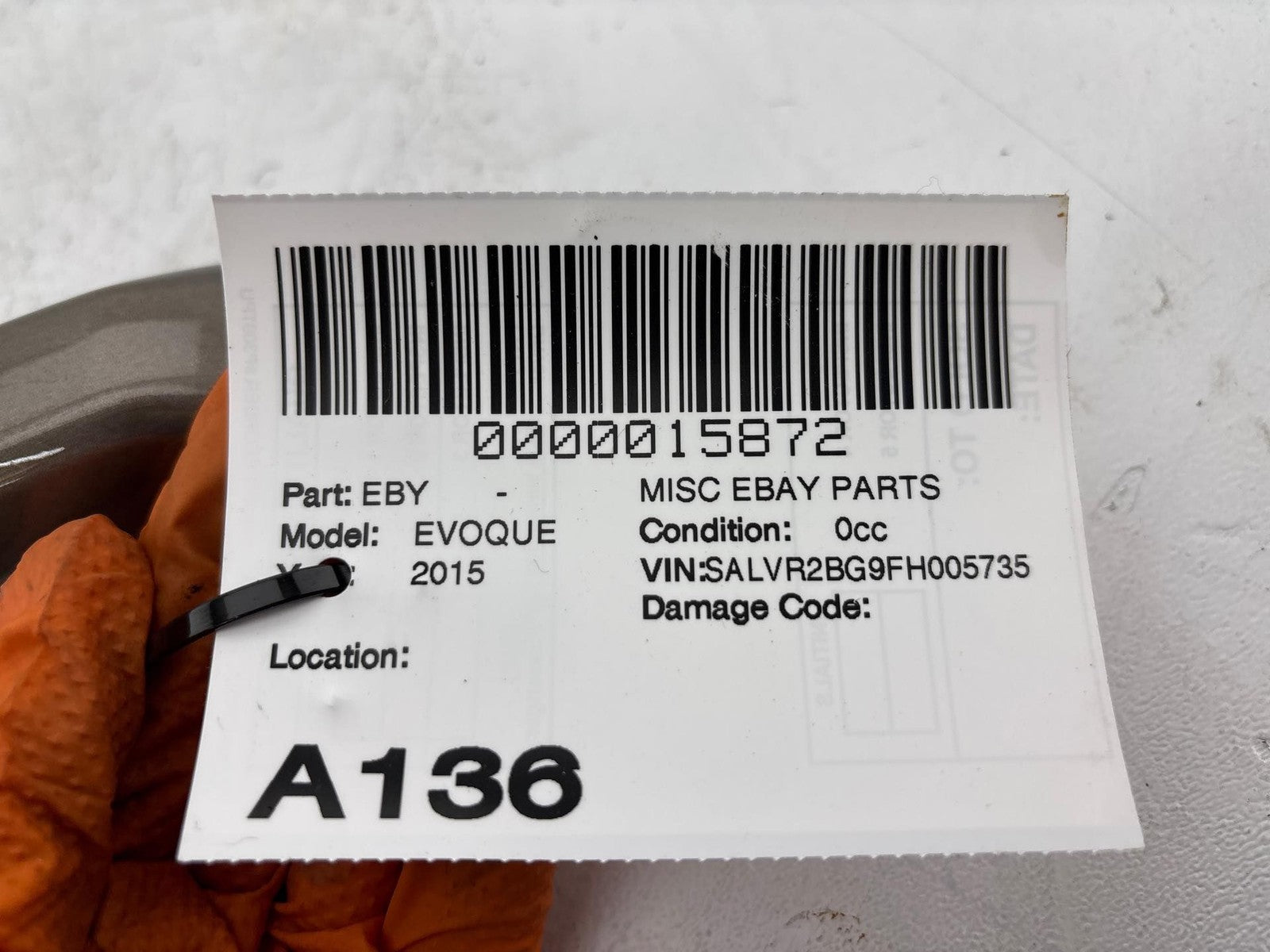 14-19 Range Rover Evoque L538 Rear Right Side Door Exterior Handle OEM