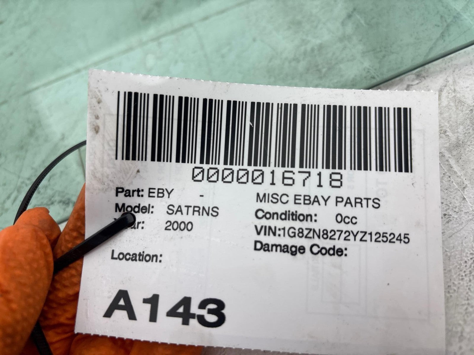 00-02 Saturn Sw2 Front Passenger Door Window Glass