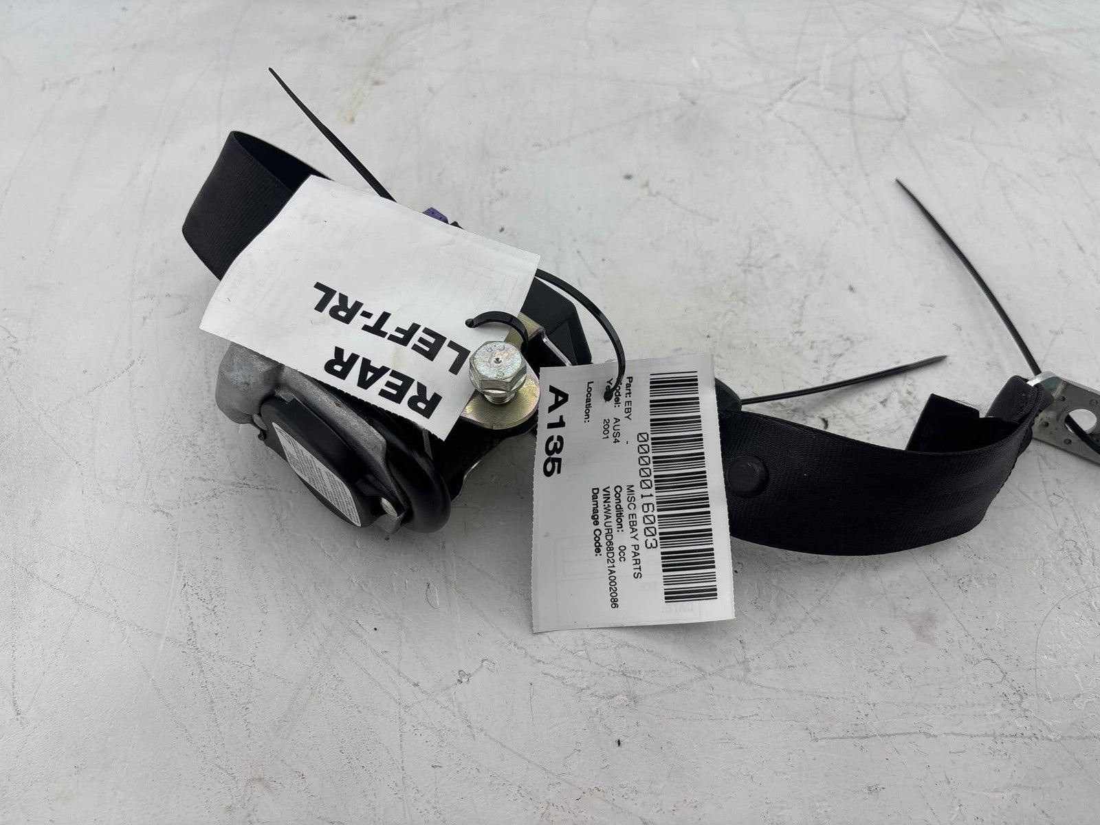 2000-2002 Audi S4 Rear Left Seat Belt Oem