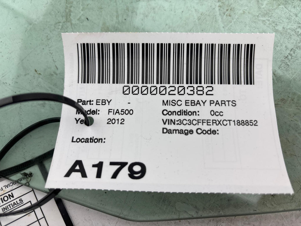 12-17 Fiat 500 Front Right Door Window Glass Oem