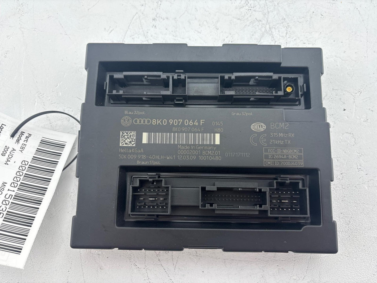 09-12 Audi A4 Body Comfort Control Module Oem 8K0-907-064-F