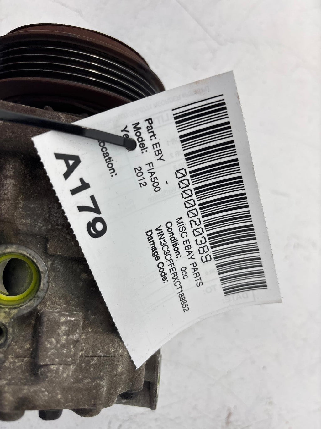 12-19 Fiat 500 1.4L A/C Air Compressor Oem