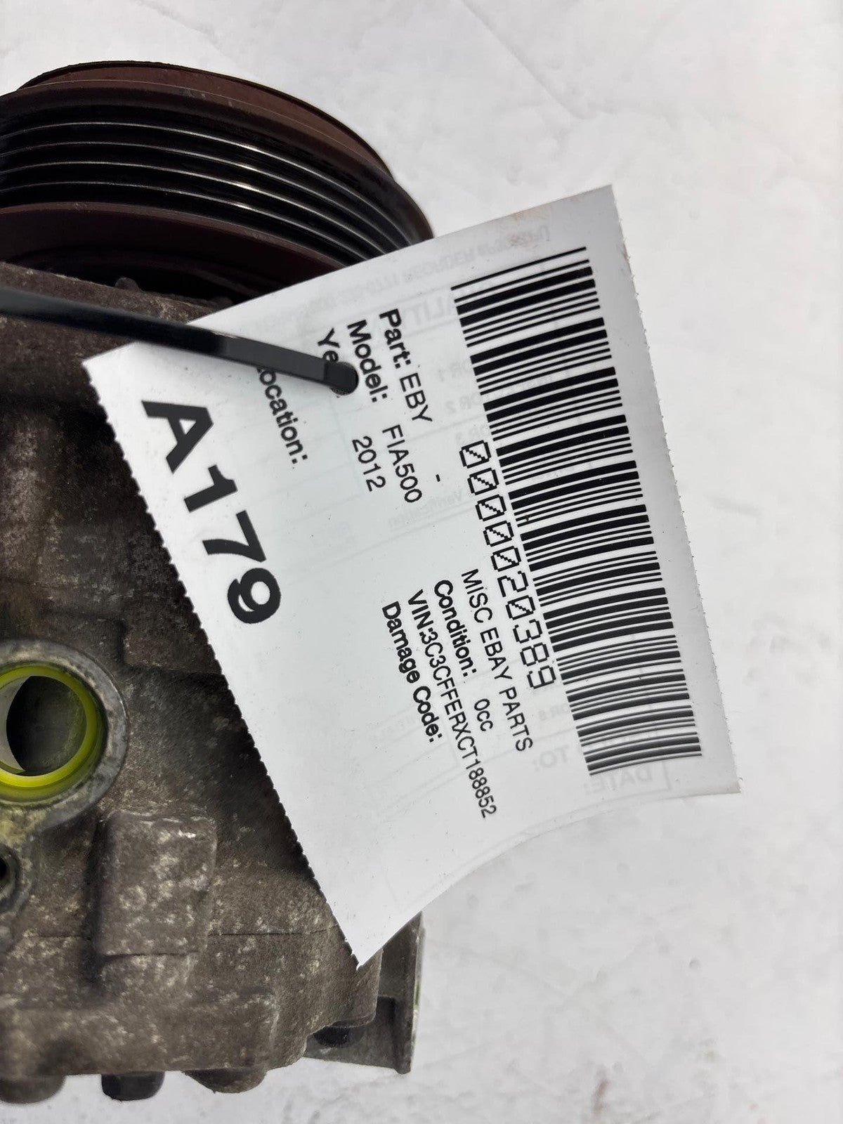 12-19 Fiat 500 1.4L A/C Air Compressor Oem