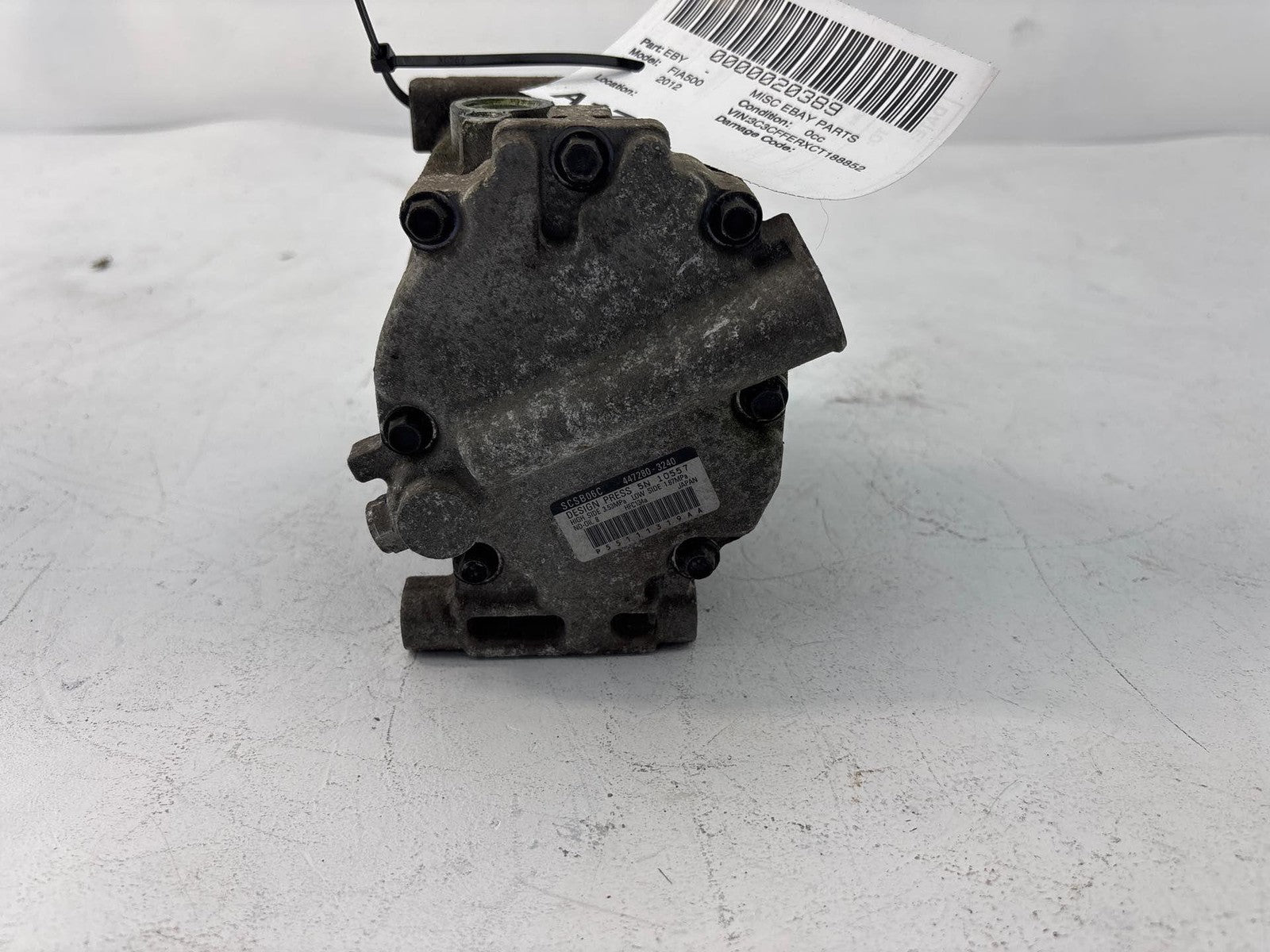 12-19 Fiat 500 1.4L A/C Air Compressor Oem