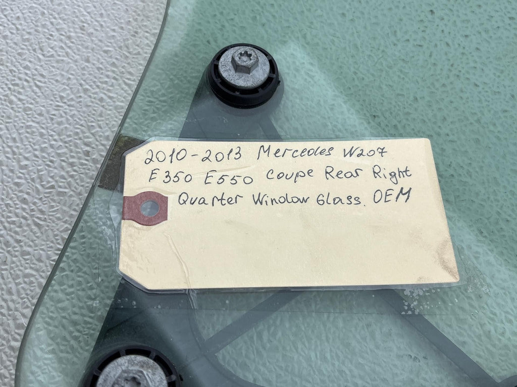 10-14 Mercedes E350 Coupe Rear Right Forward Window Quarter Glass Oem