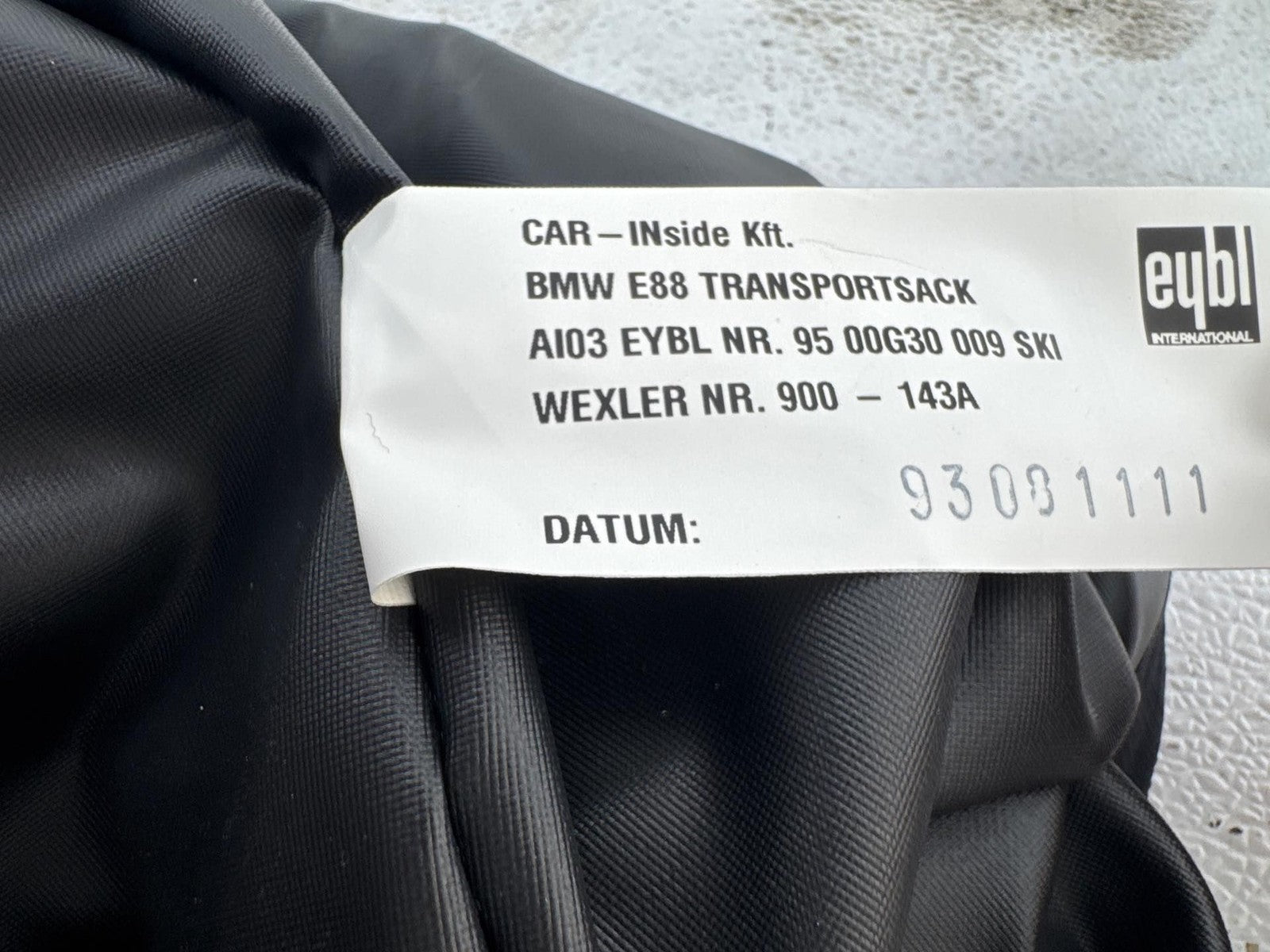 08-13 BMW 135i 1 SERIES E88 CONVERTIBLE TRANSPORT SACK SKI TUBE OEM