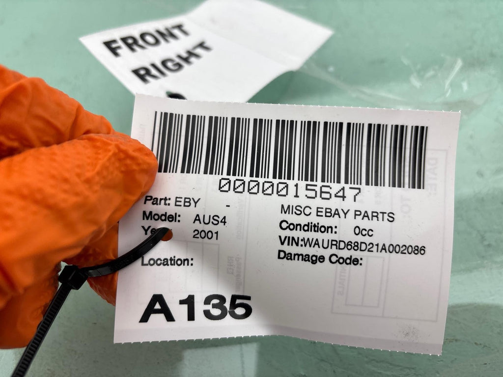 2000-2002 Audi S4 Front Right Door Window Glass Oem