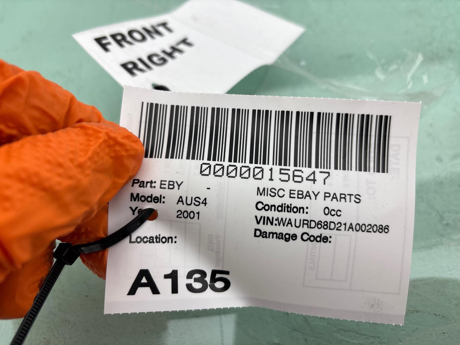 2000-2002 Audi S4 Front Right Door Window Glass Oem