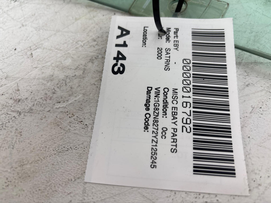 00-02 Saturn Sw2 Rear Passenger Side Door Window Glass