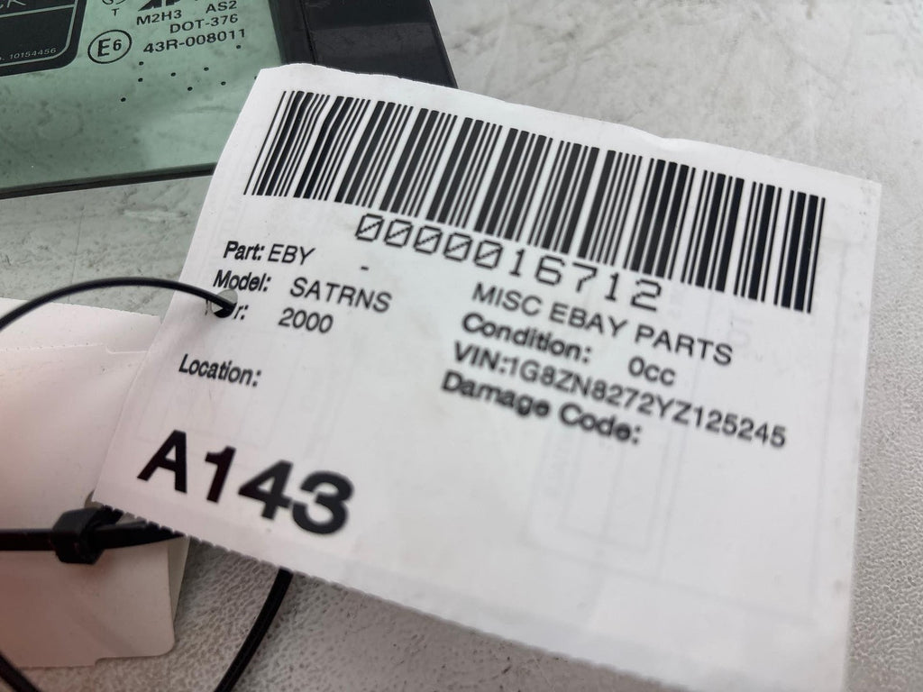 00-02 Saturn Sw2 Rear Right Door Vent Window Glass