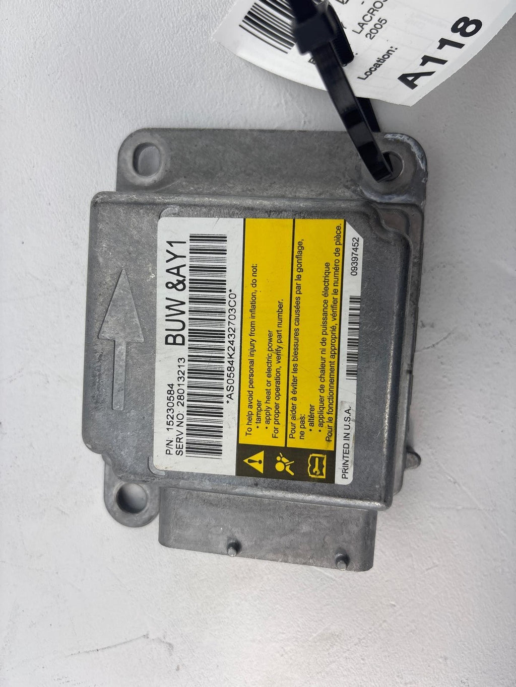 05-09 Buick Lacrosse Srs Module 15230584